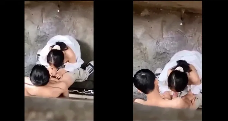 Quay lén em em học sinh bj cho người yêu trong hẻm